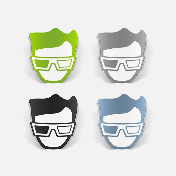 Elemento di design realistico. occhiali 3d — Vettoriale Stock