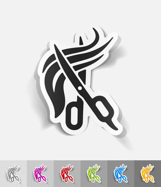 gerçekçi tasarım öğesi. saç kesimi