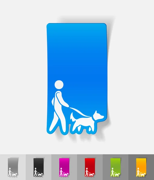 Elemento de diseño realista. paseando al perro — Vector de stock