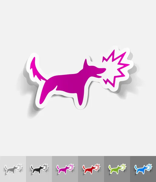 Elemento de diseño realista. ladridos de perro — Vector de stock