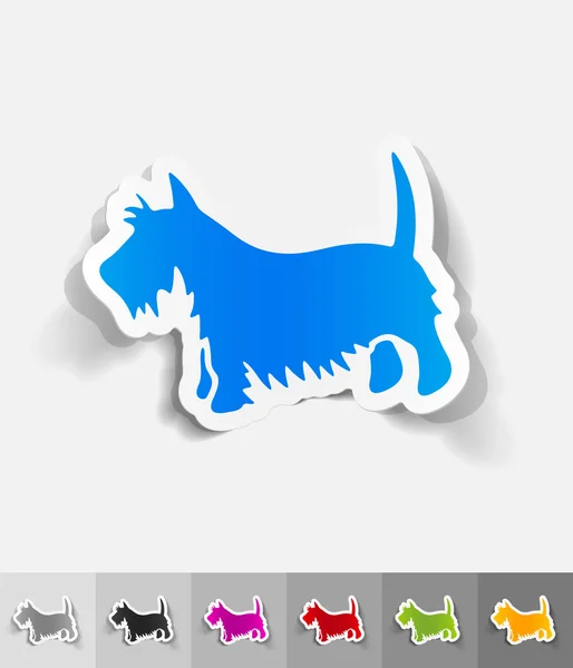 Realistic design element. scottish terrier — Stock Vector