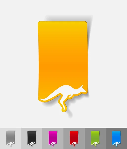 Realistic design element. kangaroo — Stock Vector
