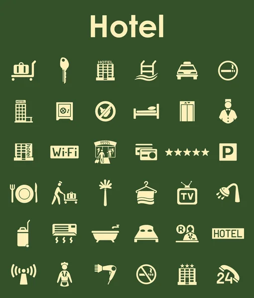Reihe einfacher Hotelsymbole — Stockvektor