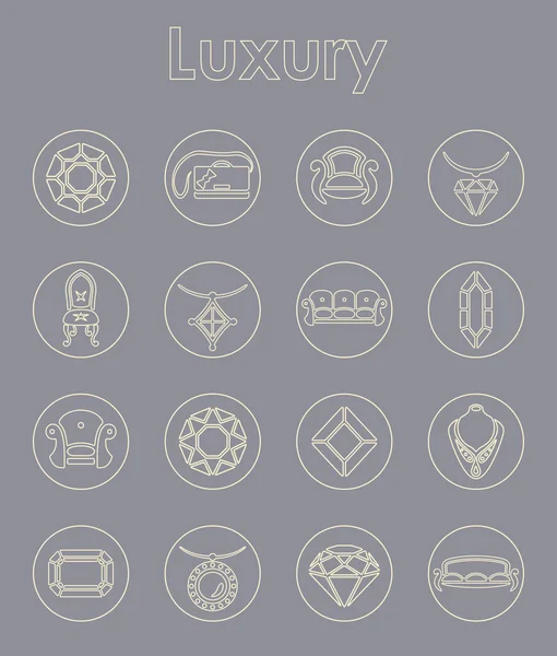 Set of luxury simple icons — Stock Vector