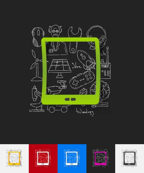 タブレット紙ステッカー — ストックベクタ