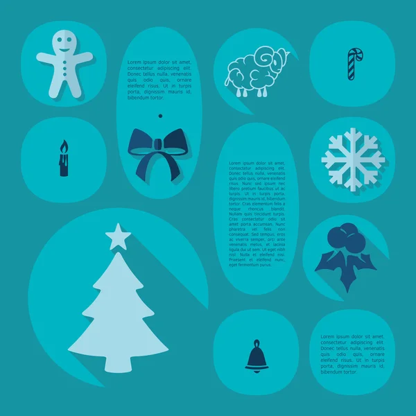 Illustration infographique plate de Noël — Image vectorielle