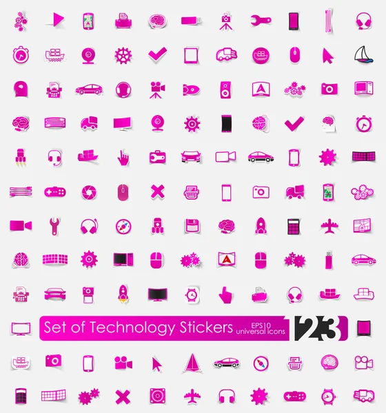 Set van technologie stickers — Stockvector