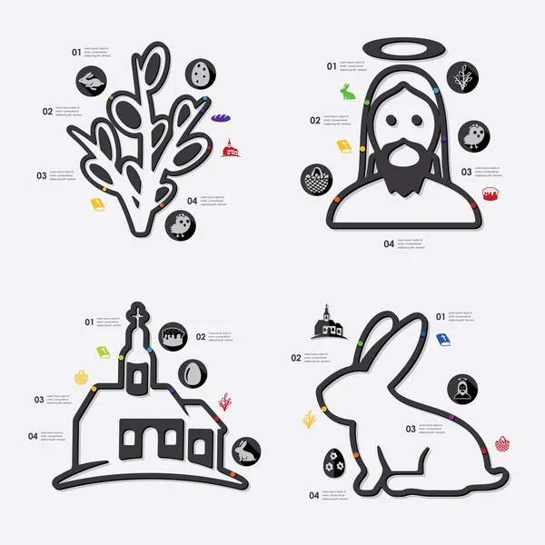 Illustration infographique de Pâques — Image vectorielle
