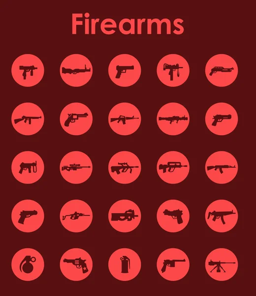 Set of firearms simple icons — Stock Vector