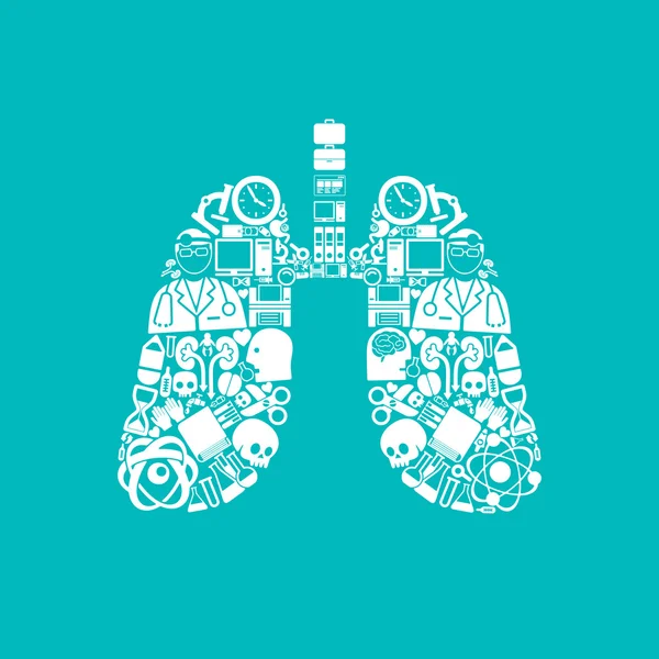 Desenho de ícone pulmonar — Vetor de Stock