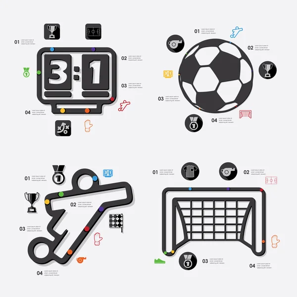 Ilustración infográfica de fútbol — Archivo Imágenes Vectoriales