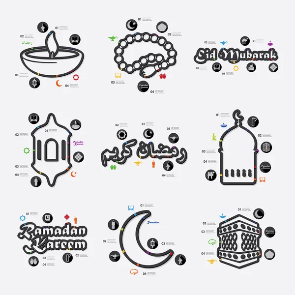 Ramadán infographic ilustrace — Stockový vektor