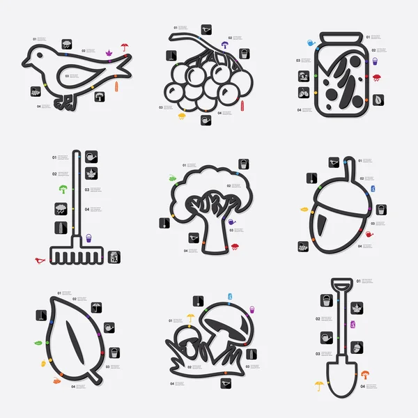 Sonbahar Infographic illüstrasyon — Stok Vektör