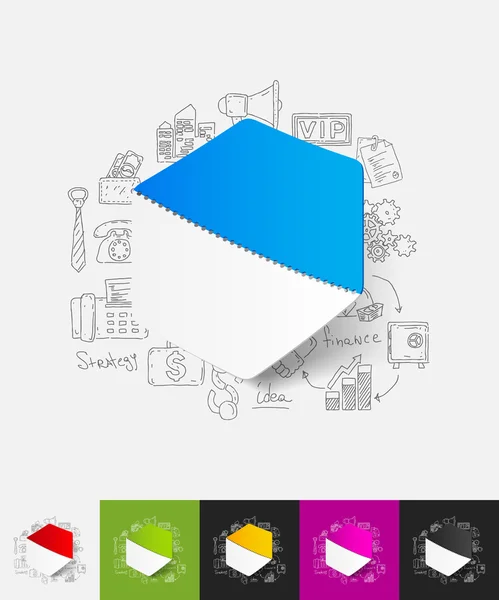 多角形紙ステッカー — ストックベクタ