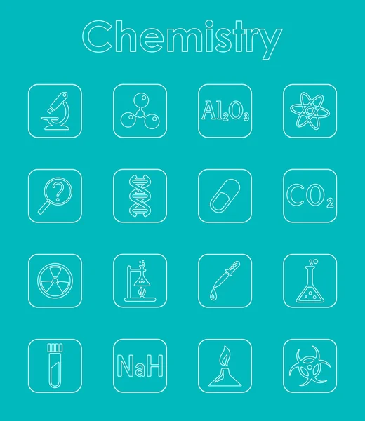 Sada jednoduchých ikon chemie — Stockový vektor