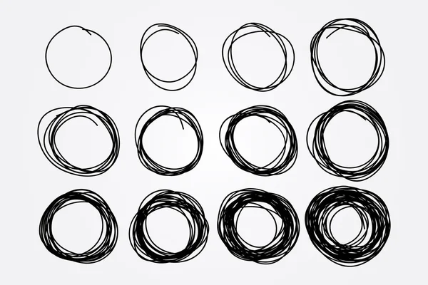 Círculos garabatos dibujados a mano — Archivo Imágenes Vectoriales