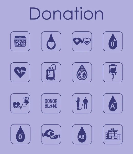 Conjunto de iconos simples de donación — Archivo Imágenes Vectoriales
