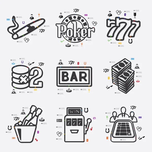 Casino Infographic illüstrasyon — Stok Vektör