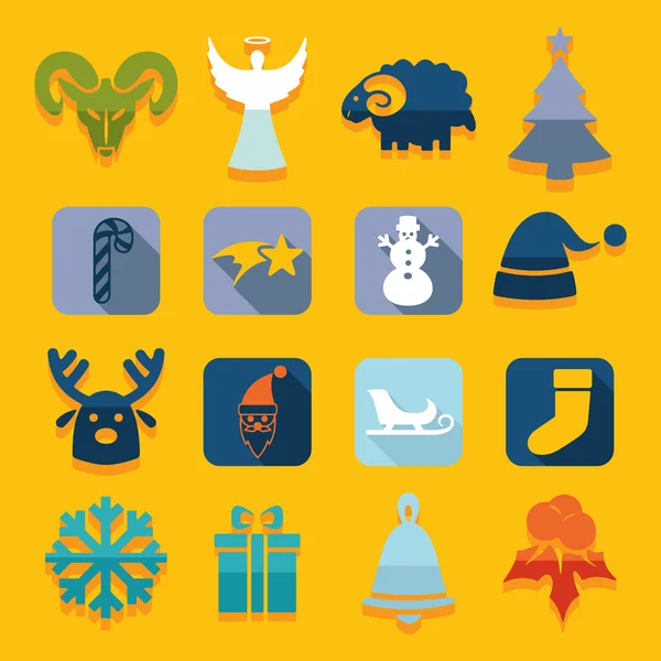 Conjunto de iconos de Navidad — Vector de stock