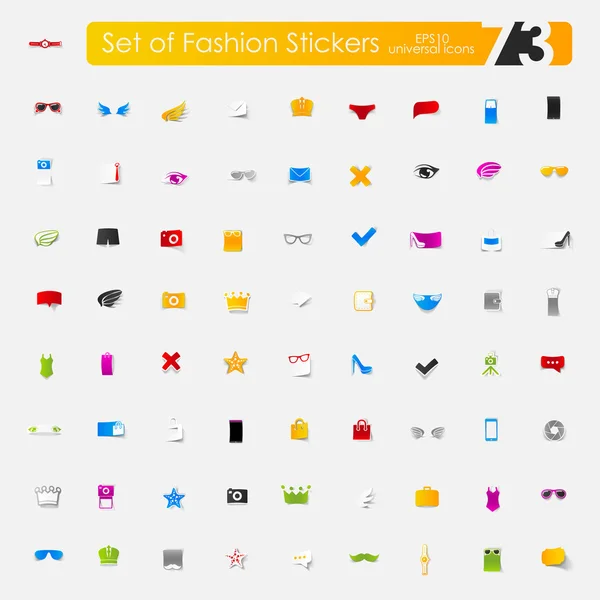 Set de pegatinas de moda — Vector de stock