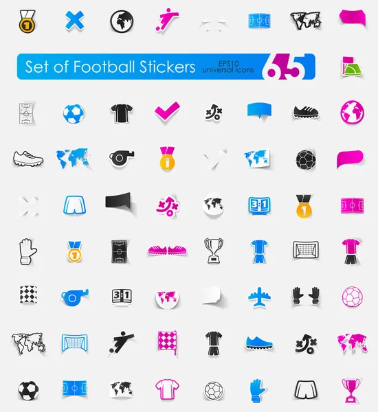 Uppsättning av fotboll klistermärken — Stock vektor