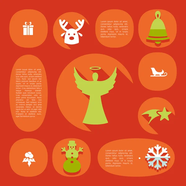 Illustration infographique plate de Noël — Image vectorielle