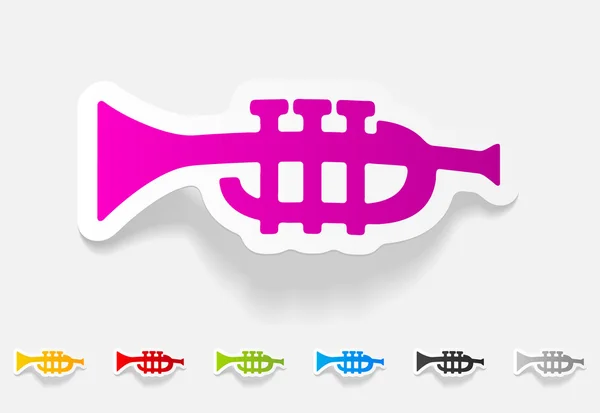 Trompette design réaliste — Image vectorielle