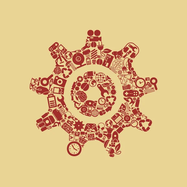 Diseño de iconos Cogwheel — Vector de stock