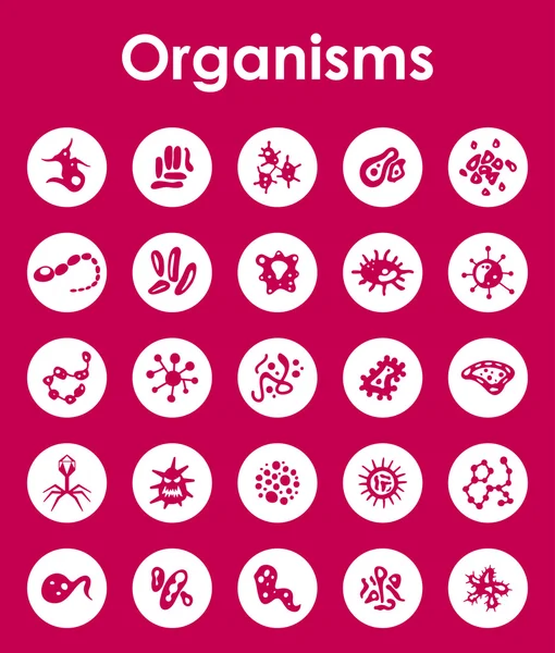 Set of organisms simple icons — Stock Vector