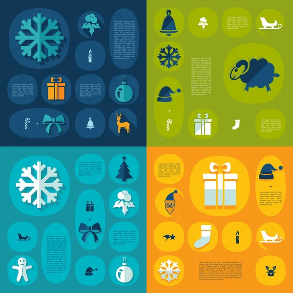 Infographie plate de Noël — Image vectorielle