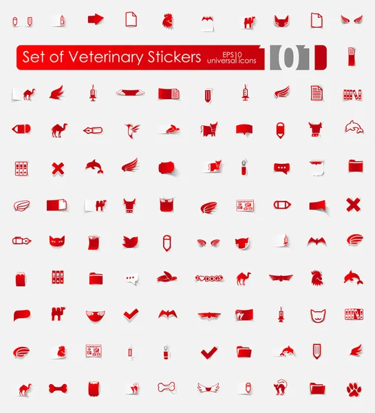 Aantal veterinaire stickers — Stockvector