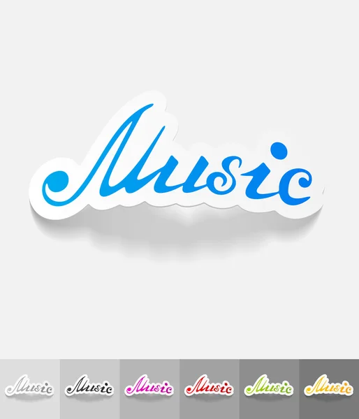 Ícone de inscrição de música —  Vetores de Stock