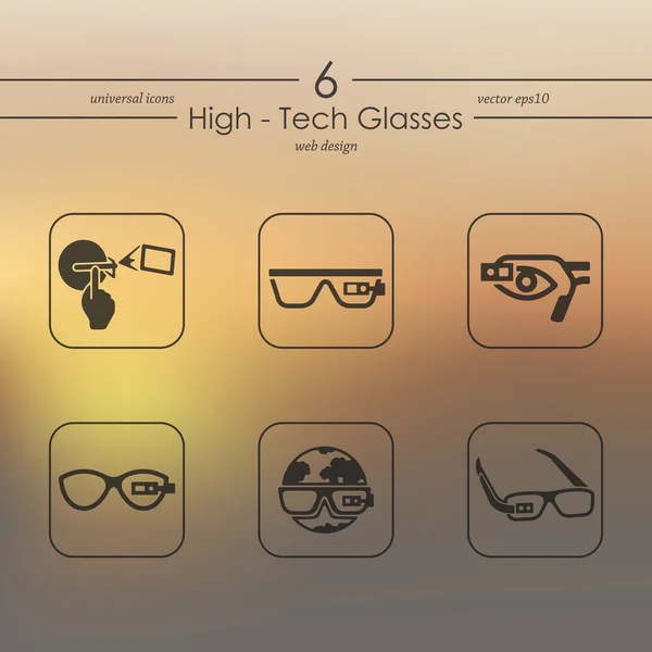 High-tech szemüveg ikonok — Stock Vector