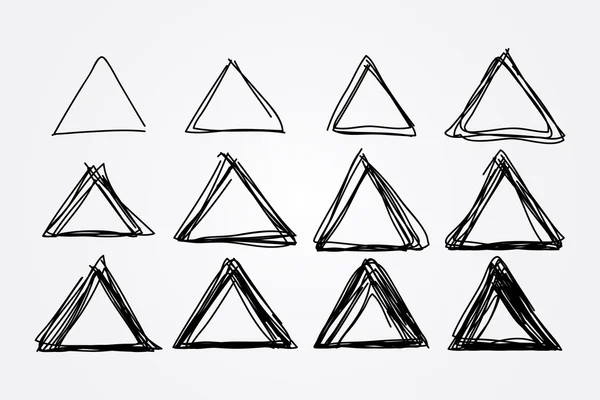 手描き落書きの三角形 — ストックベクタ