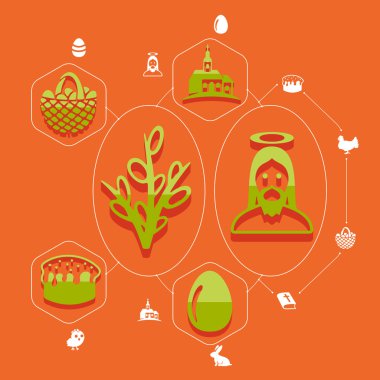 Paskalya düz Infographic