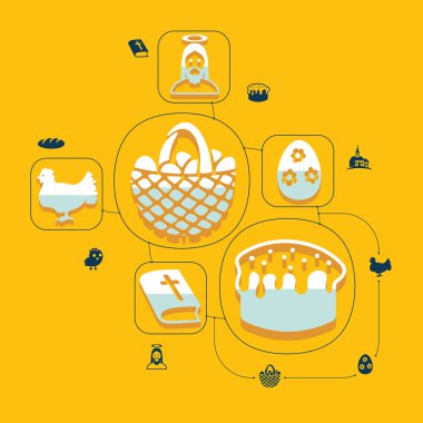 Paskalya düz Infographic