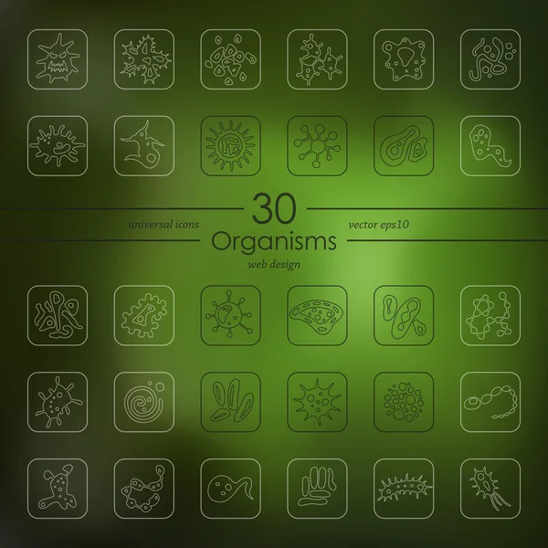 Set of organisms icons — Stock Vector