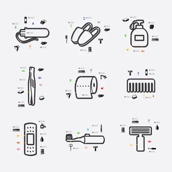 Hygiene Line Infografik Illustration. — Stockvektor