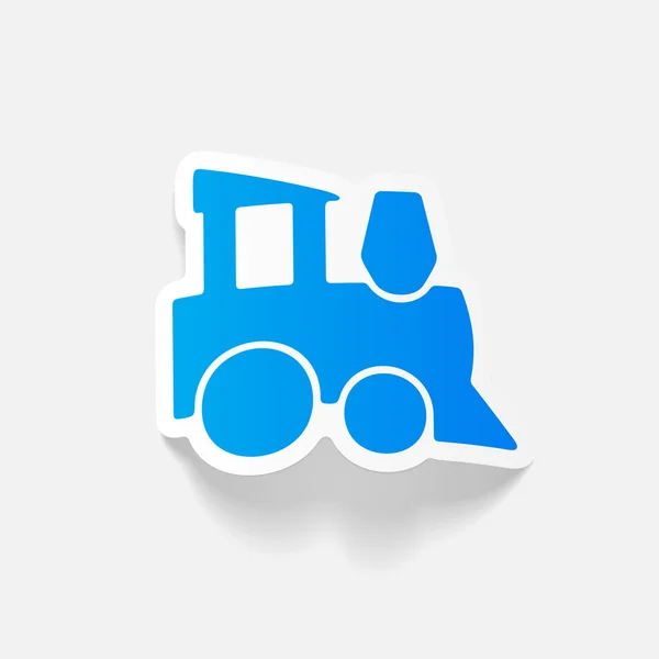 Realistic childrens train icon — Stock Vector