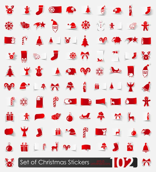 Set of Christmas stickers — Stock Vector