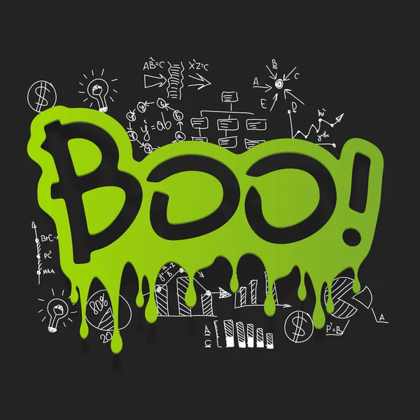 Tekening business formules met boo pictogram — Stockvector