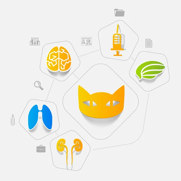 Veterinärmedicinska klistermärke infographic — Stock vektor