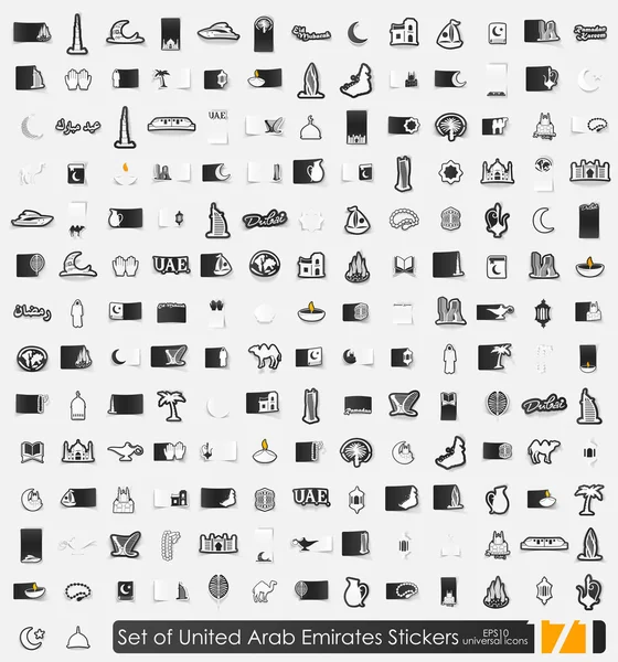 Lot de stickers Émirats Arabes Unis — Image vectorielle