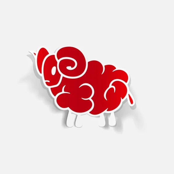 Icône réaliste moutons — Image vectorielle