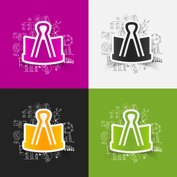 Drawing business formulas with clip icon — Stock Vector