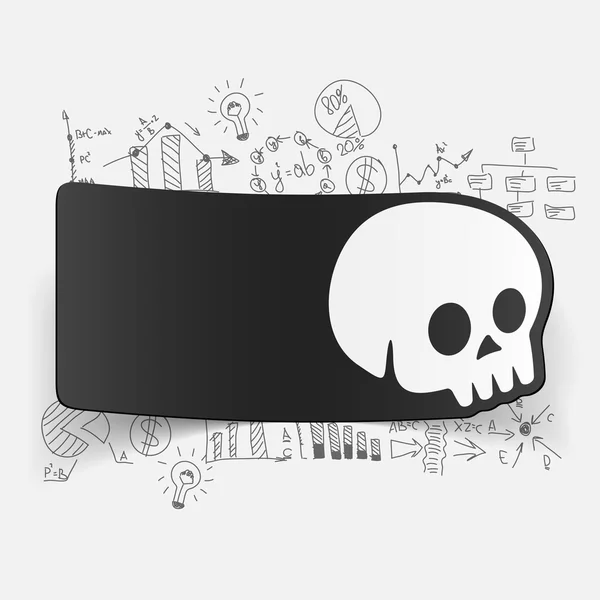 Drawing business formulas with skull icon — Stock Vector