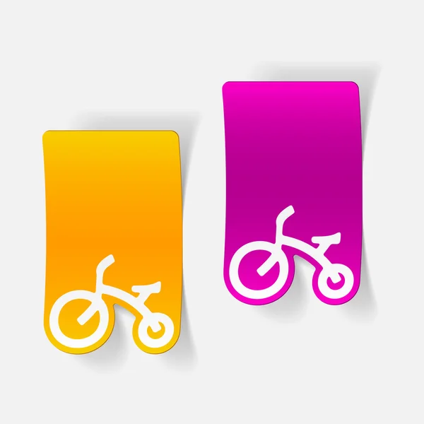 Realistic childrens bike icon — Stock Vector