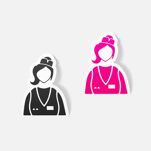 Realistic saleswoman icon — Stock Vector