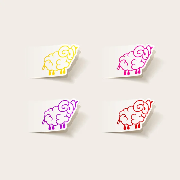 Realistic  sheep icon — Stock Vector