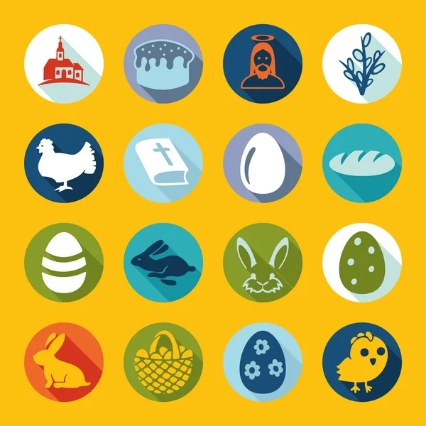 Conjunto de iconos de Pascua — Vector de stock